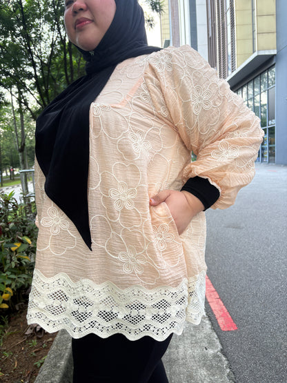 Mikayla Cotton Eyelet Babydoll Top Lace