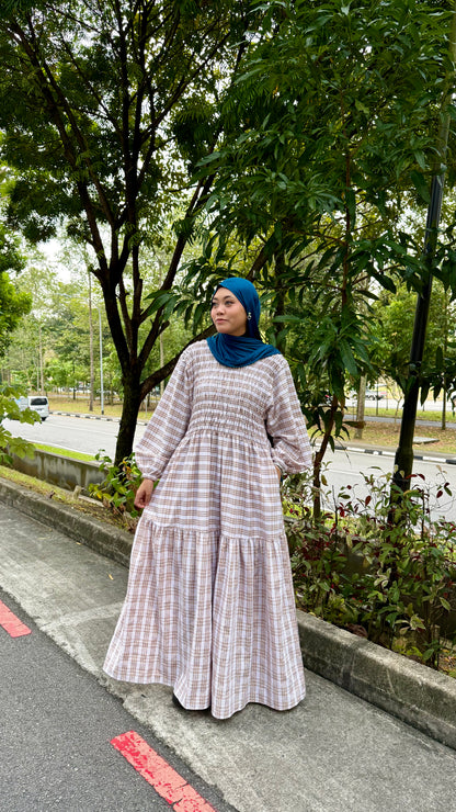 Laura Smocked Checkered Dress