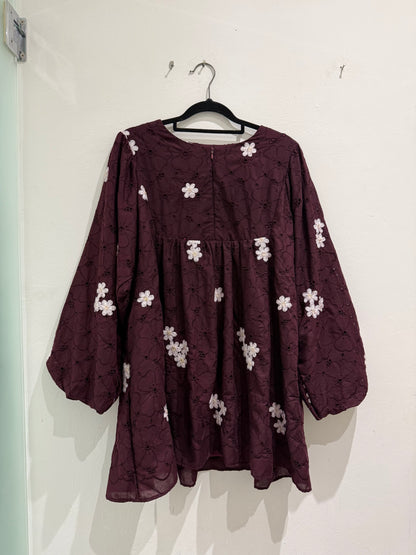 Zelora Cotton Eyelet Babydoll Top