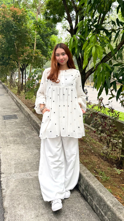 Octivia Polka Dot Babydoll Top