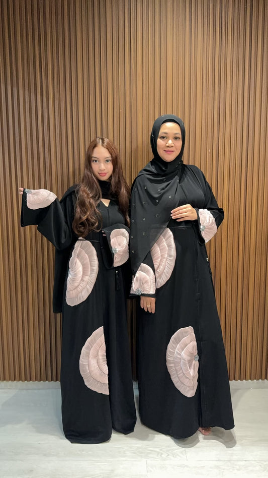 Abaya Malaque Flower Embroided Dubai Series