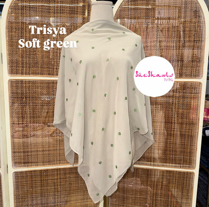 Trisya Bawal Bling Snowflake Cotton Viole