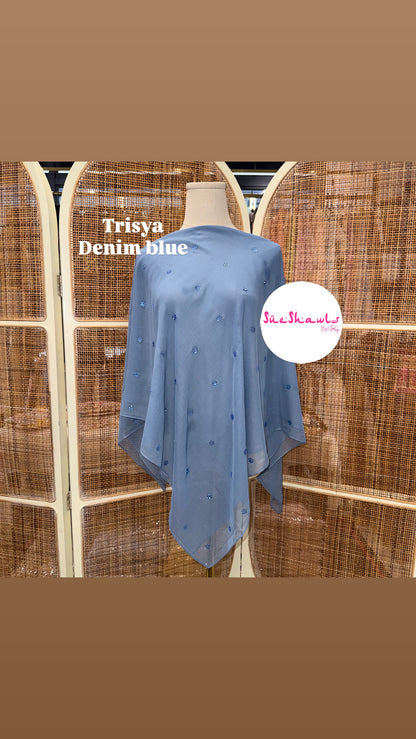 Trisya Bawal Bling Snowflake Cotton Viole