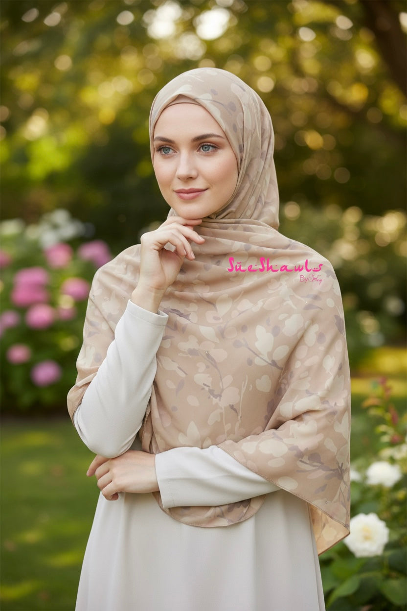 Marissa Premium Diamond Chiffon Shawl