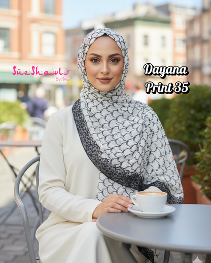Dayana Printed 1.8M Shawl Premium Chiffon