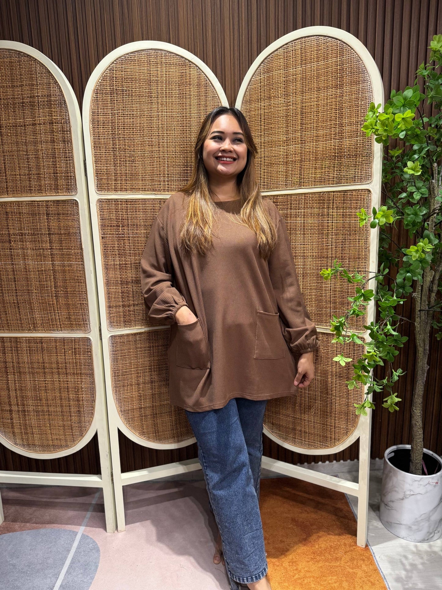 Nara Waffle Casual Top
