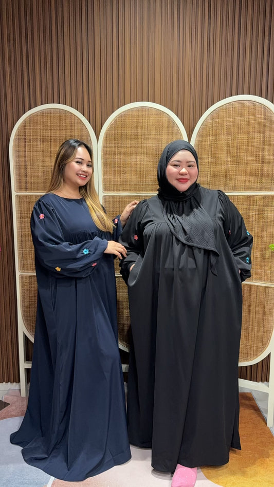 Persona Flower Embroided Balloon Sleeve Dress