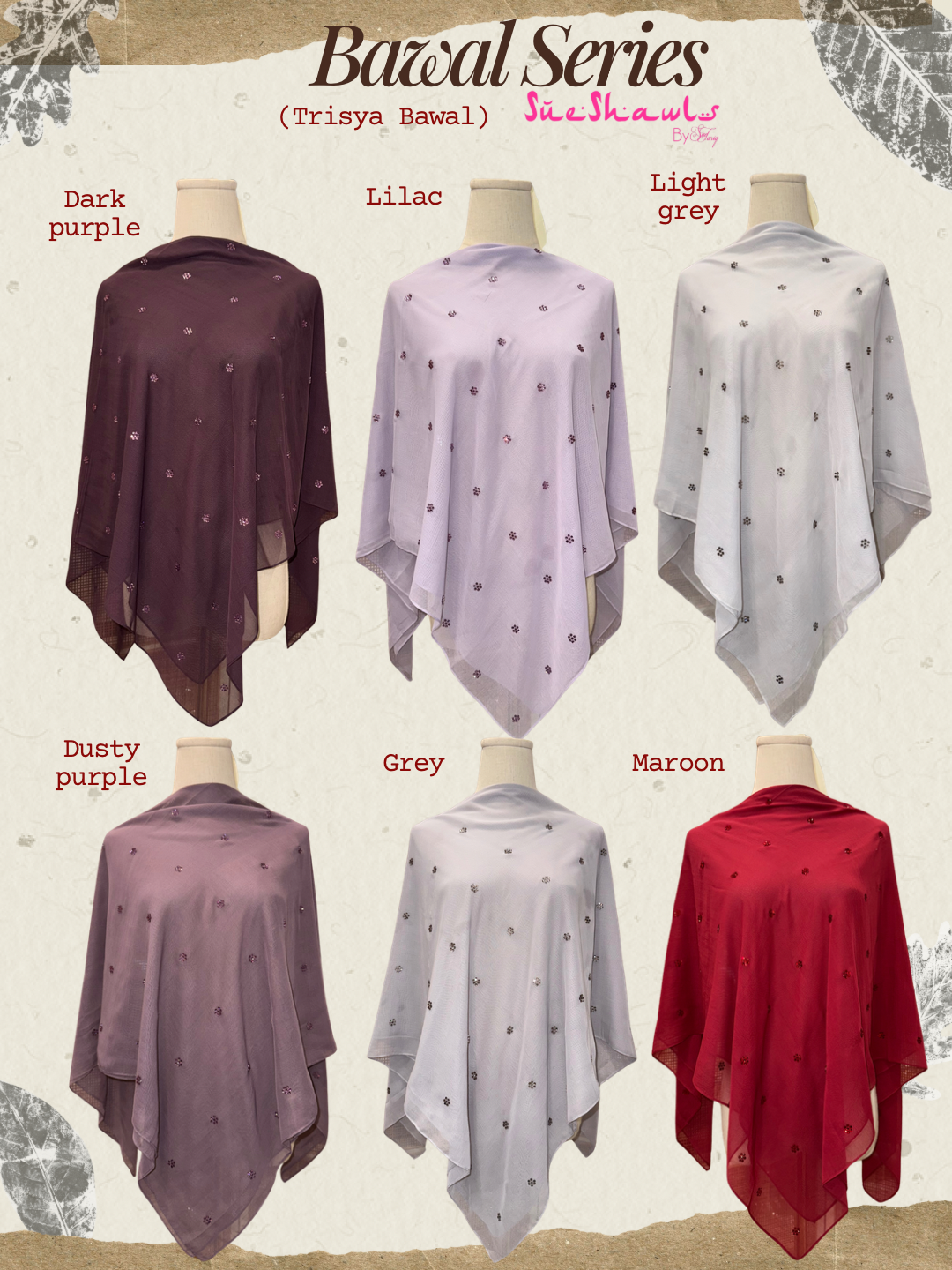 Trisya Bawal Bling Snowflake Cotton Viole