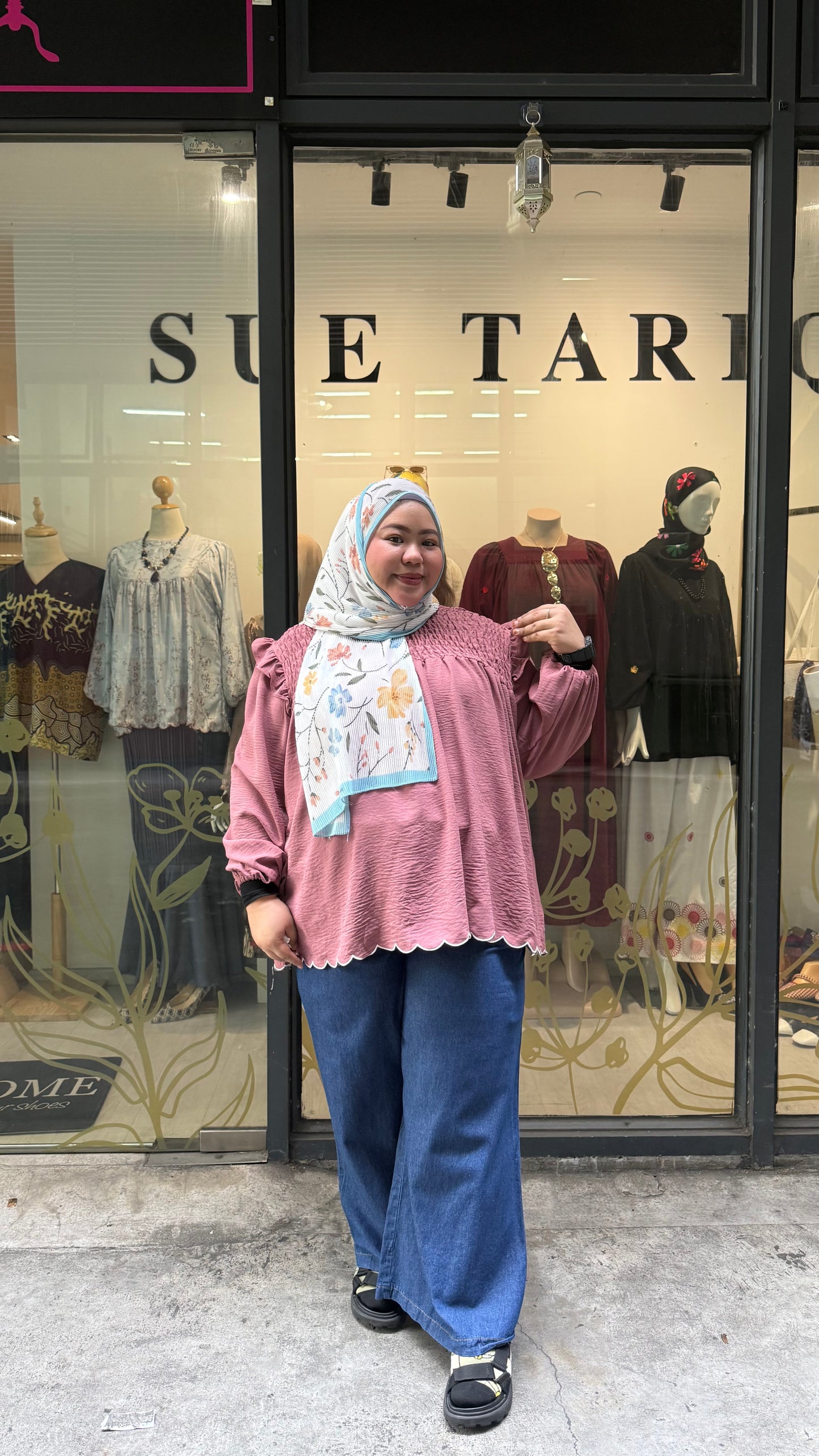 Dariyah Smoked Plus Size Top with Ruffles