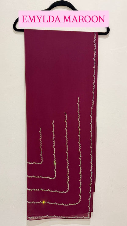 Emylda Premium Chiffon Bling Shawl
