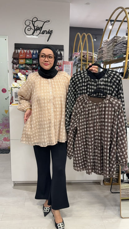 Qirana Premium Eyelet Button up Top