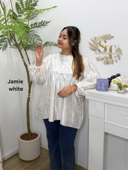 Jamie Premium Armani Eyelet Babydoll top