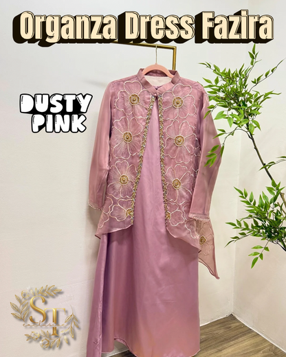 Fazira Organza Dress With Long Sleeve Inner