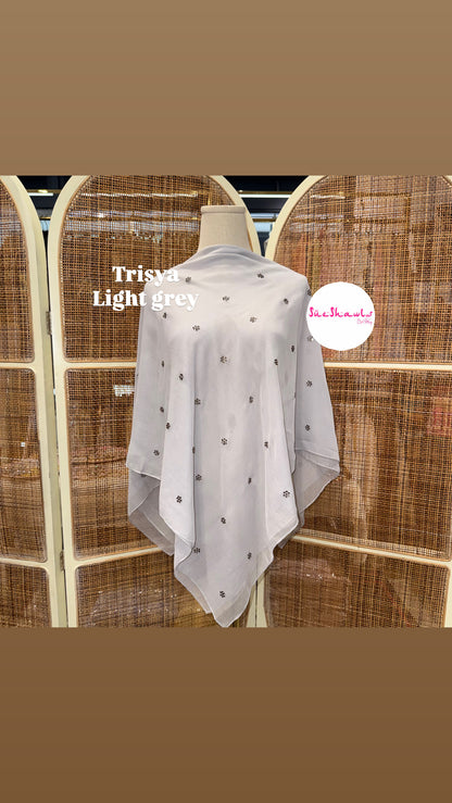 Trisya Bawal Bling Snowflake Cotton Viole