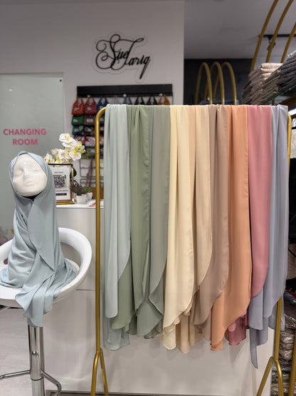 Plain Curve Shawls Premium Diamond Chiffon