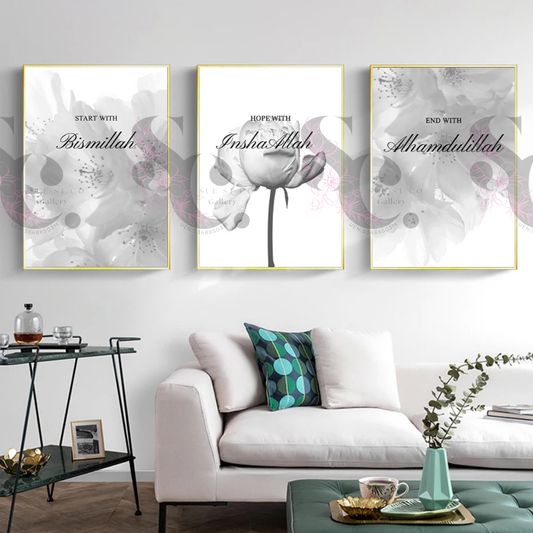 Rose with Arabic Quotes in Sets of 3