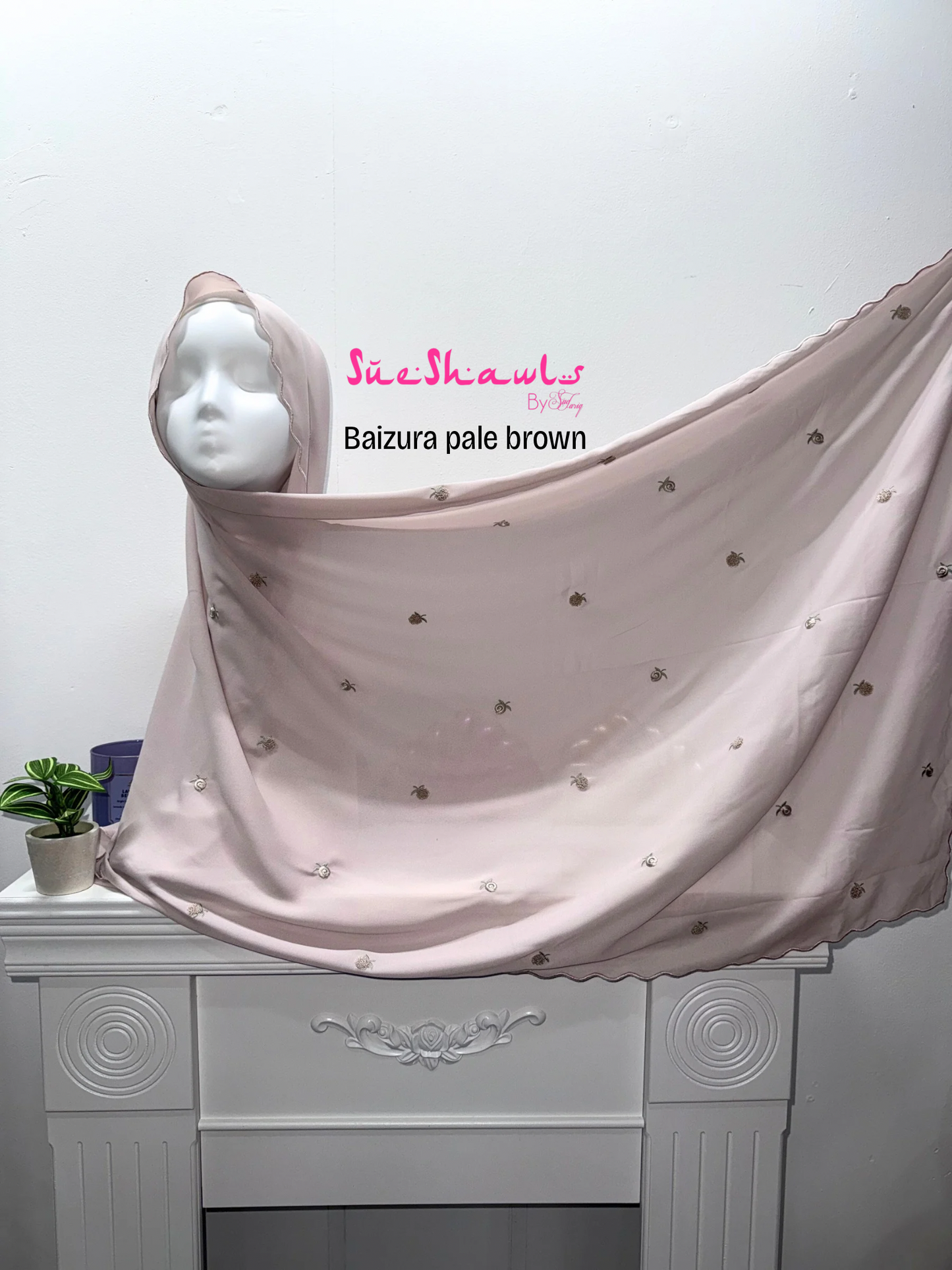 Baizura Embroided 1.8M Chiffon Shawl