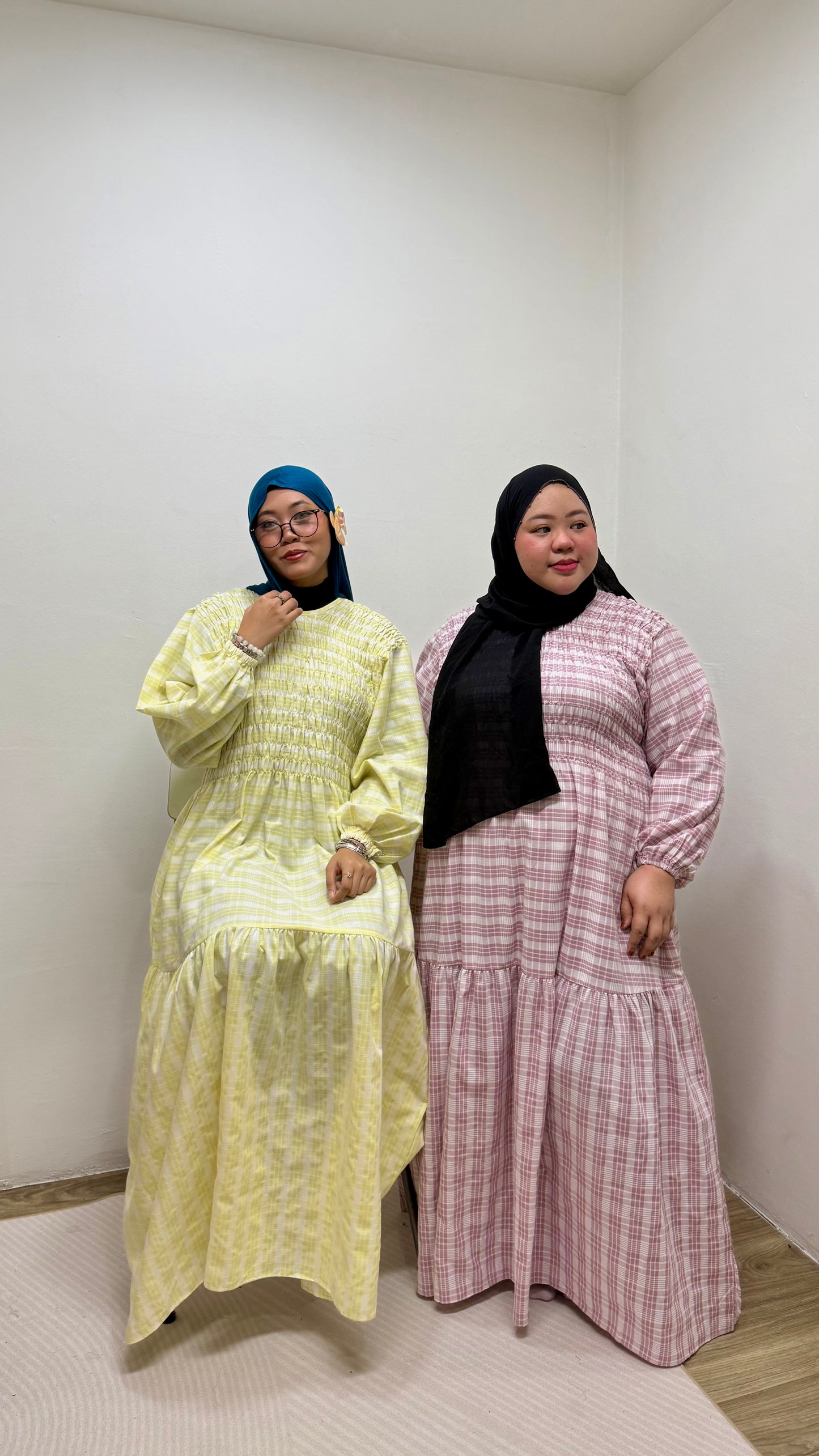 Laura Smocked Checkered Dress