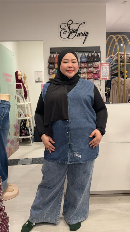 Hyuna Denim Sleeveless Vest Plus Size