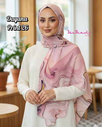 Dayana Printed 1.8M Shawl Premium Chiffon