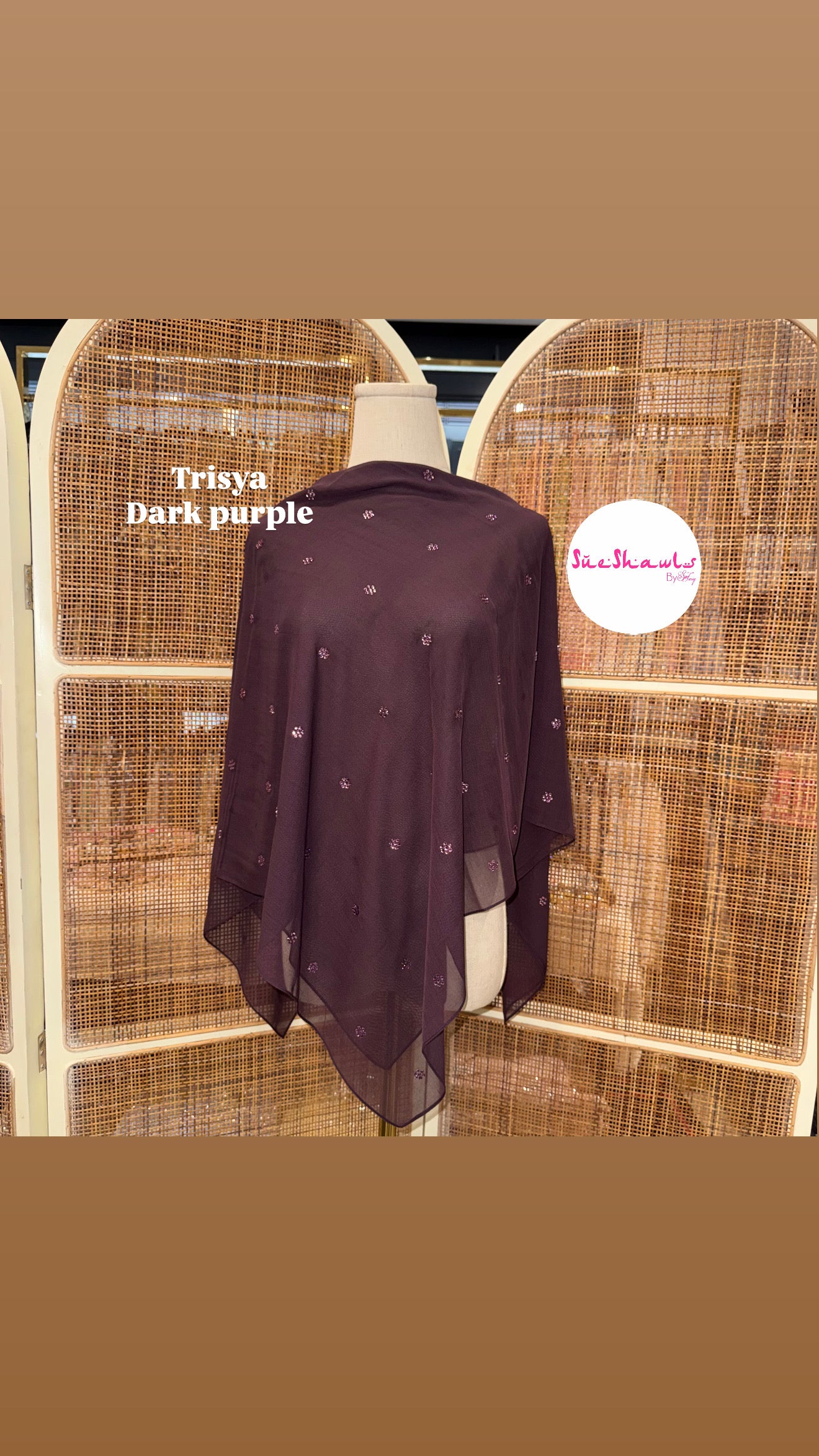 Trisya Bawal Bling Snowflake Cotton Viole