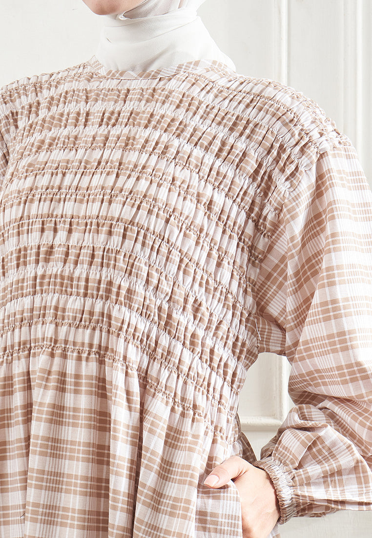 Laura Smocked Checkered Dress