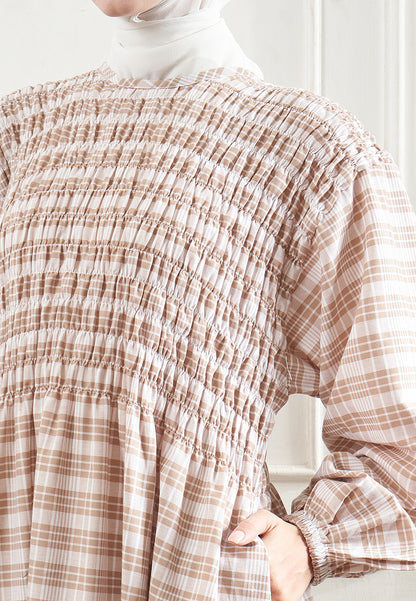 Laura Smocked Checkered Dress