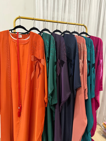 Abaya 2 piece Ribbon Fatin