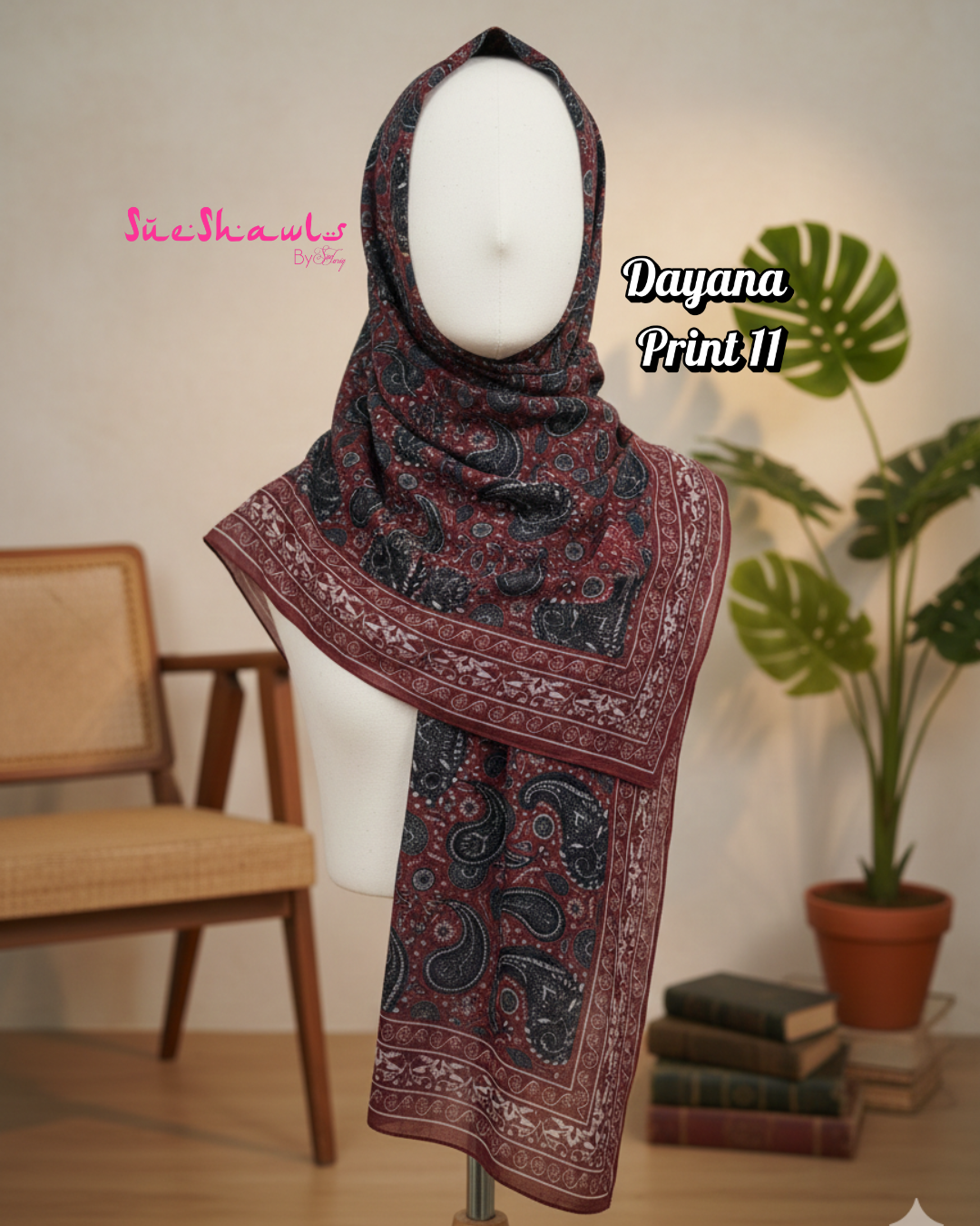 Dayana Printed 1.8M Shawl Premium Chiffon