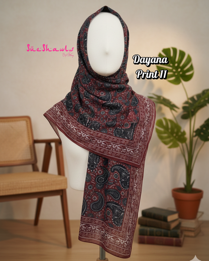 Dayana Printed 1.8M Shawl Premium Chiffon
