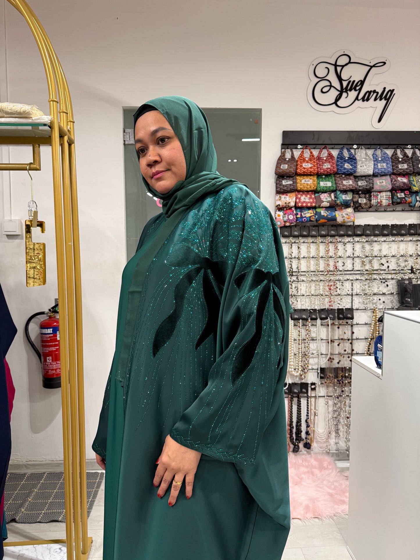 Abaya 2 piece Ribbon Fatin