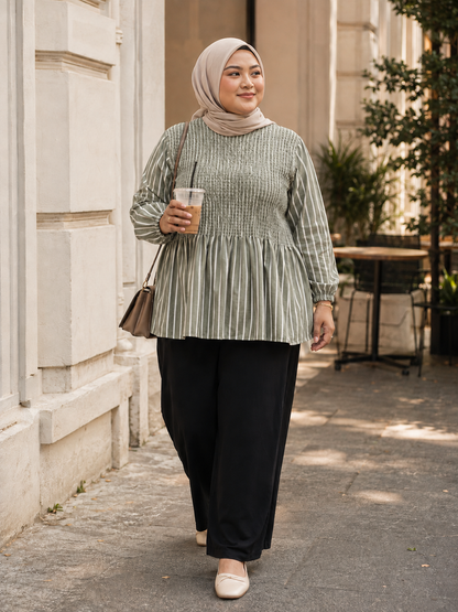 Jessie Stripes Smocked Top