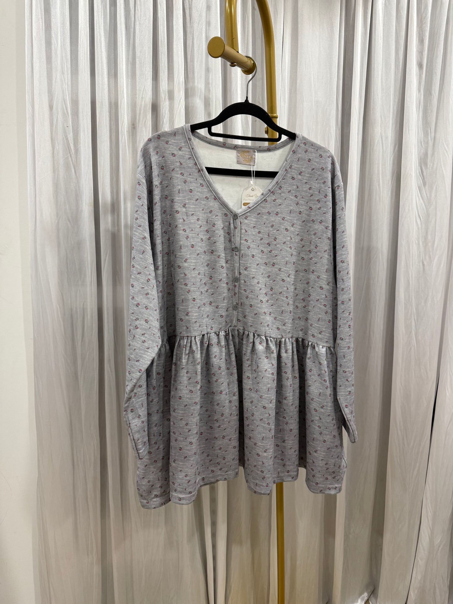 Ophelia Button Up Printed Flower Top