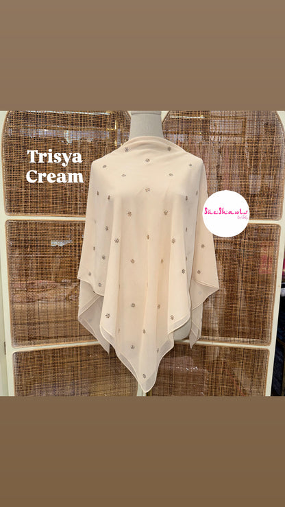 Trisya Bawal Bling Snowflake Cotton Viole