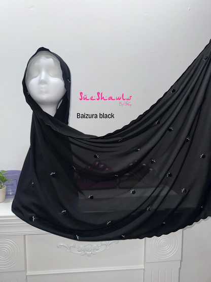 Baizura Embroided 1.8M Chiffon Shawl