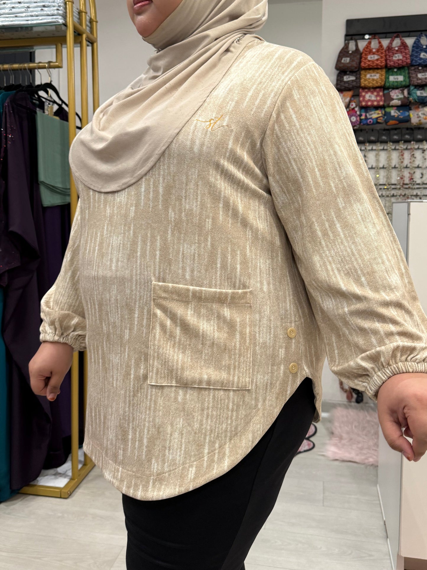 Natalie Batwing Top With Front Pocket