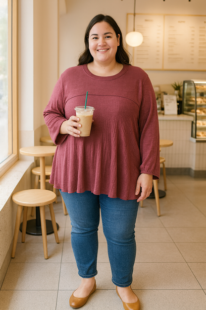 Dazzle Aster Fabric Top Plus Size