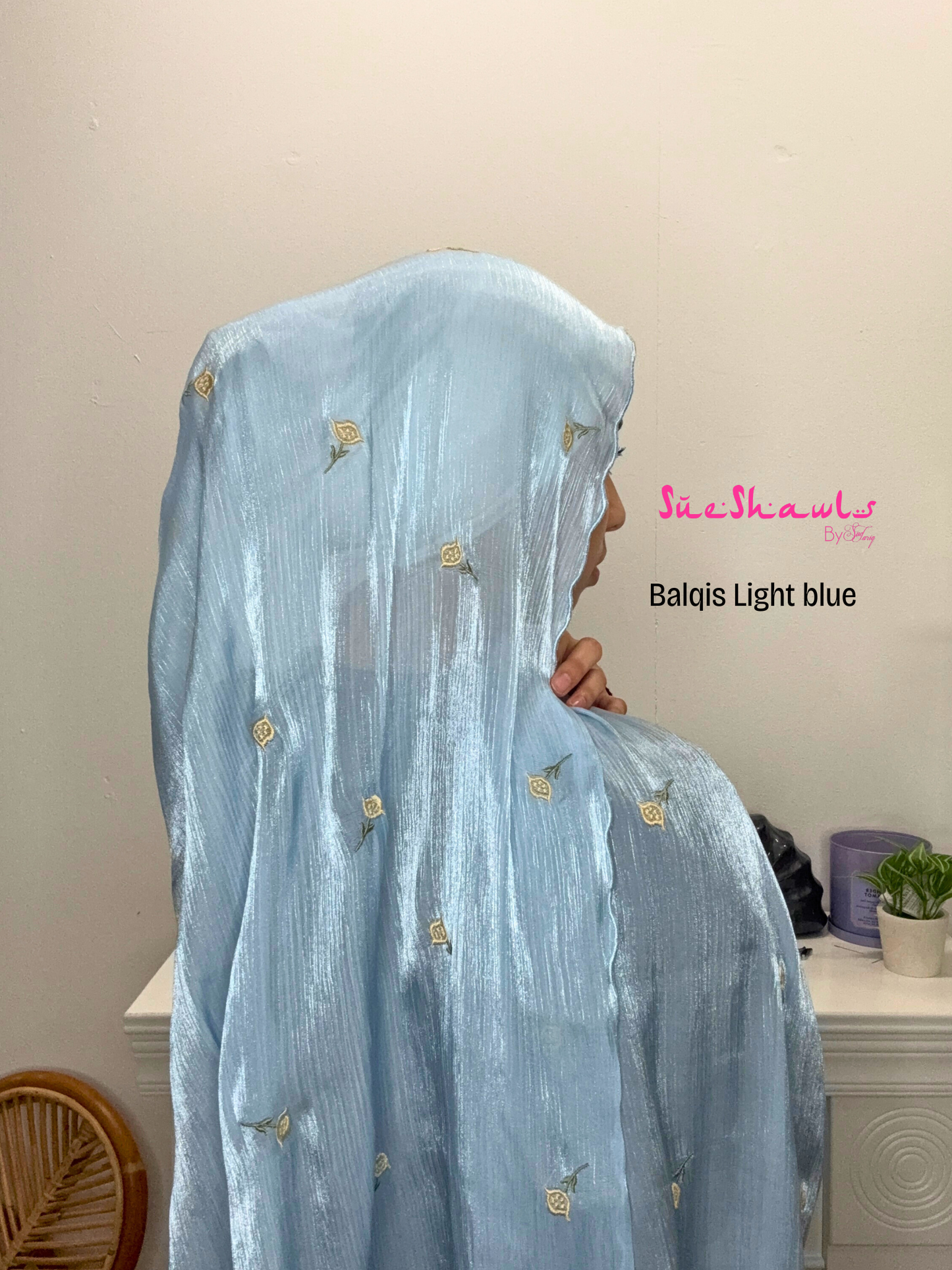 Balqis Embroided Shimmer Shawl