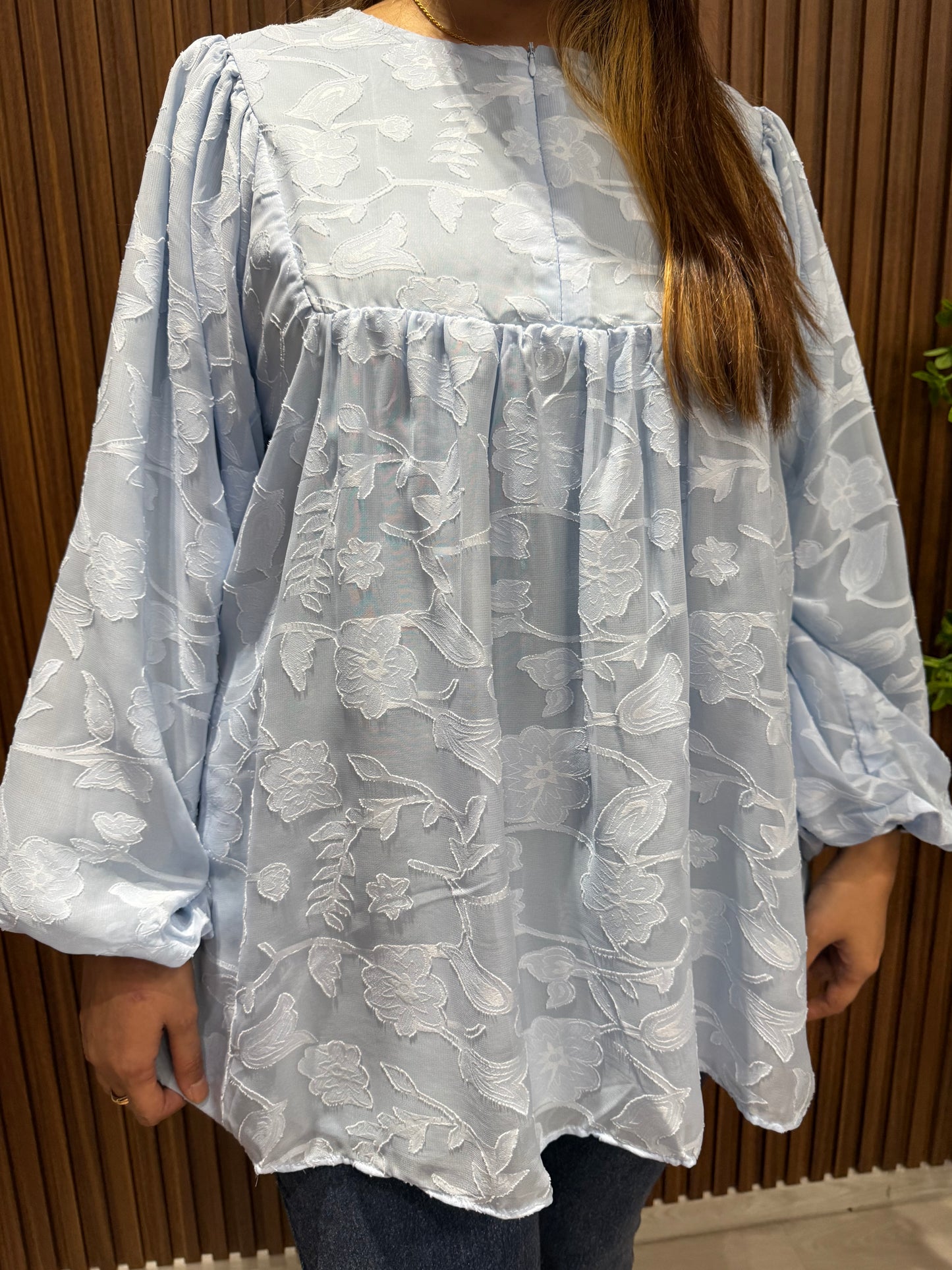 Shakilah Babydoll Batwing Cotton Embossed