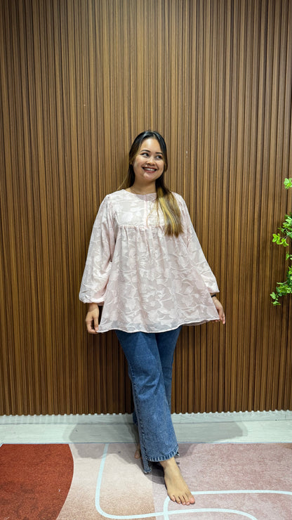 Shakilah Babydoll Batwing Cotton Embossed