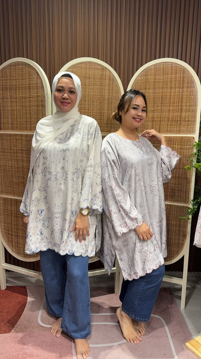 Haura Printed Satin Tunic