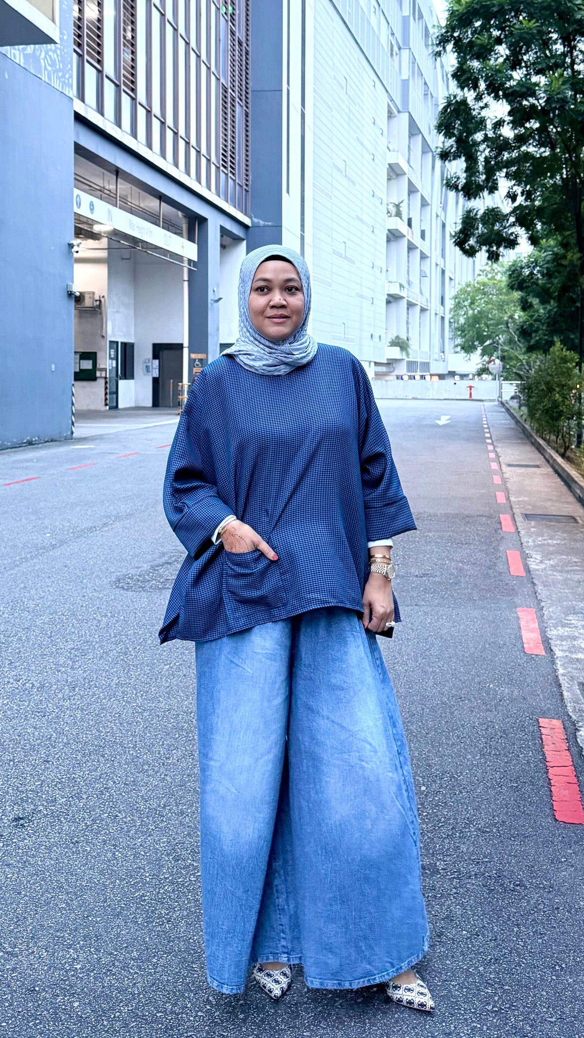 Fiora Opah Checkered Front Pocket