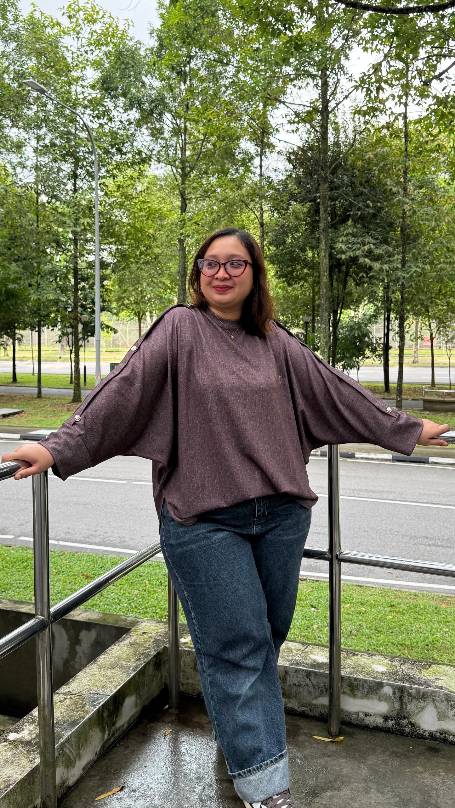 Irene Batwing With Side Buttons