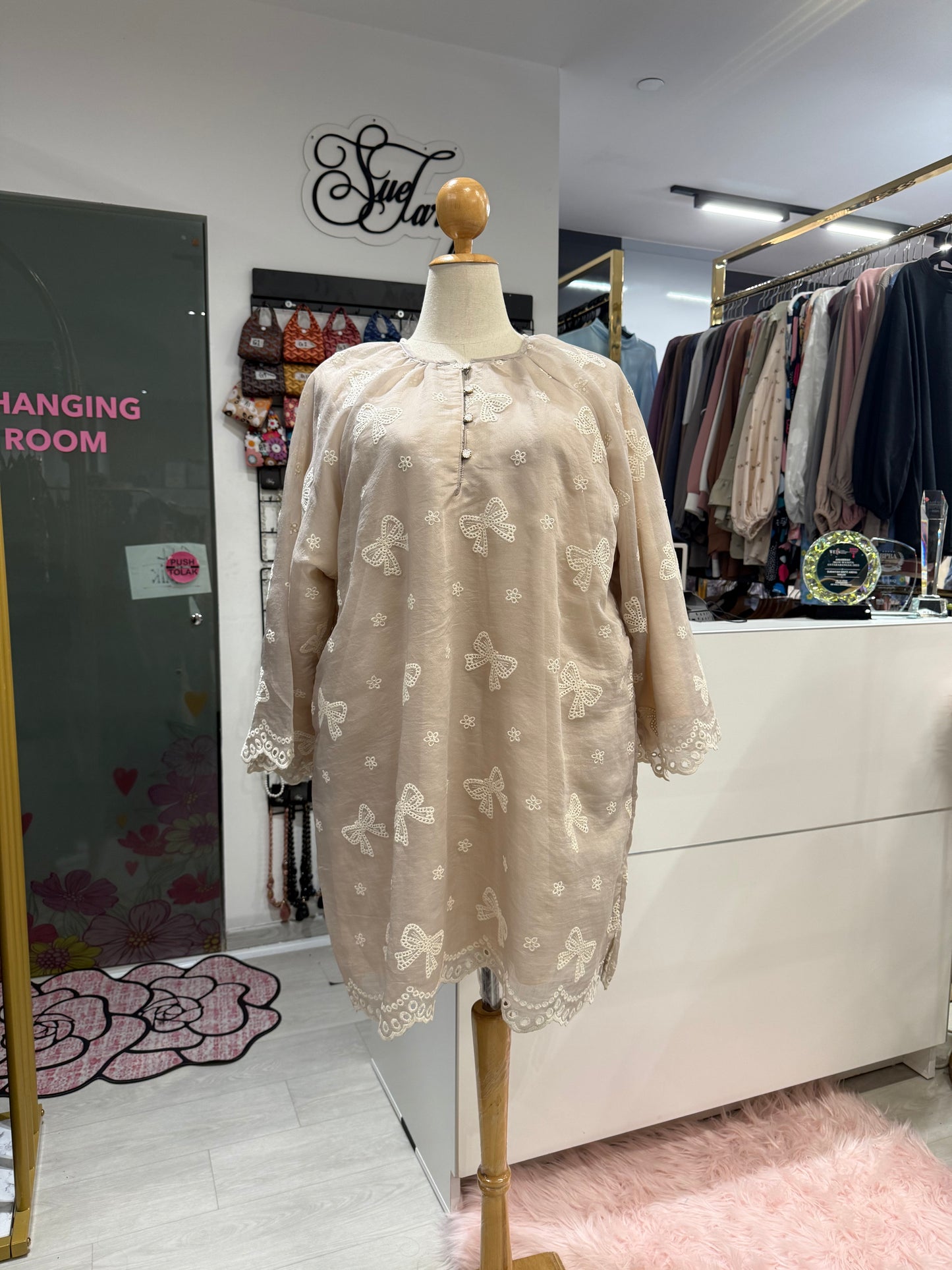 Aurora Cotton Eyelet Tunic With Lining