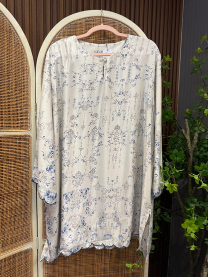 Haura Printed Satin Tunic