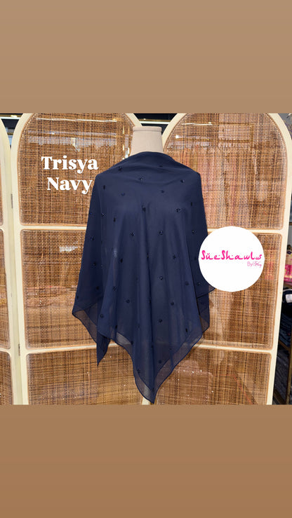 Trisya Bawal Bling Snowflake Cotton Viole