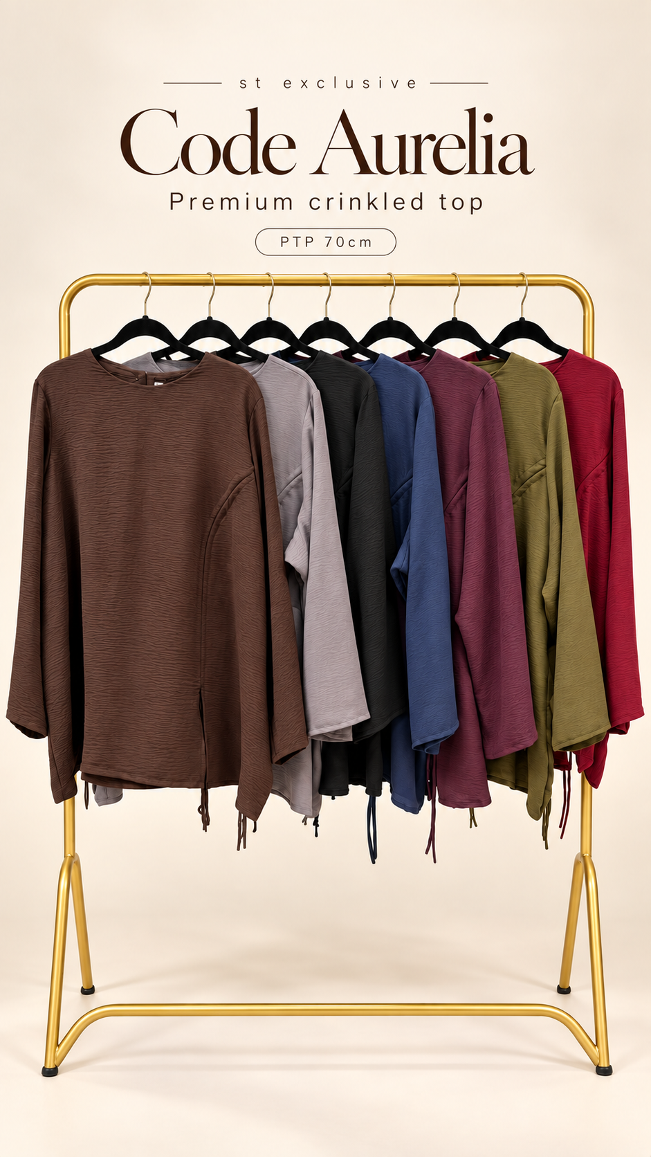 Aurelia Premium Crinkled Scrunched Top
