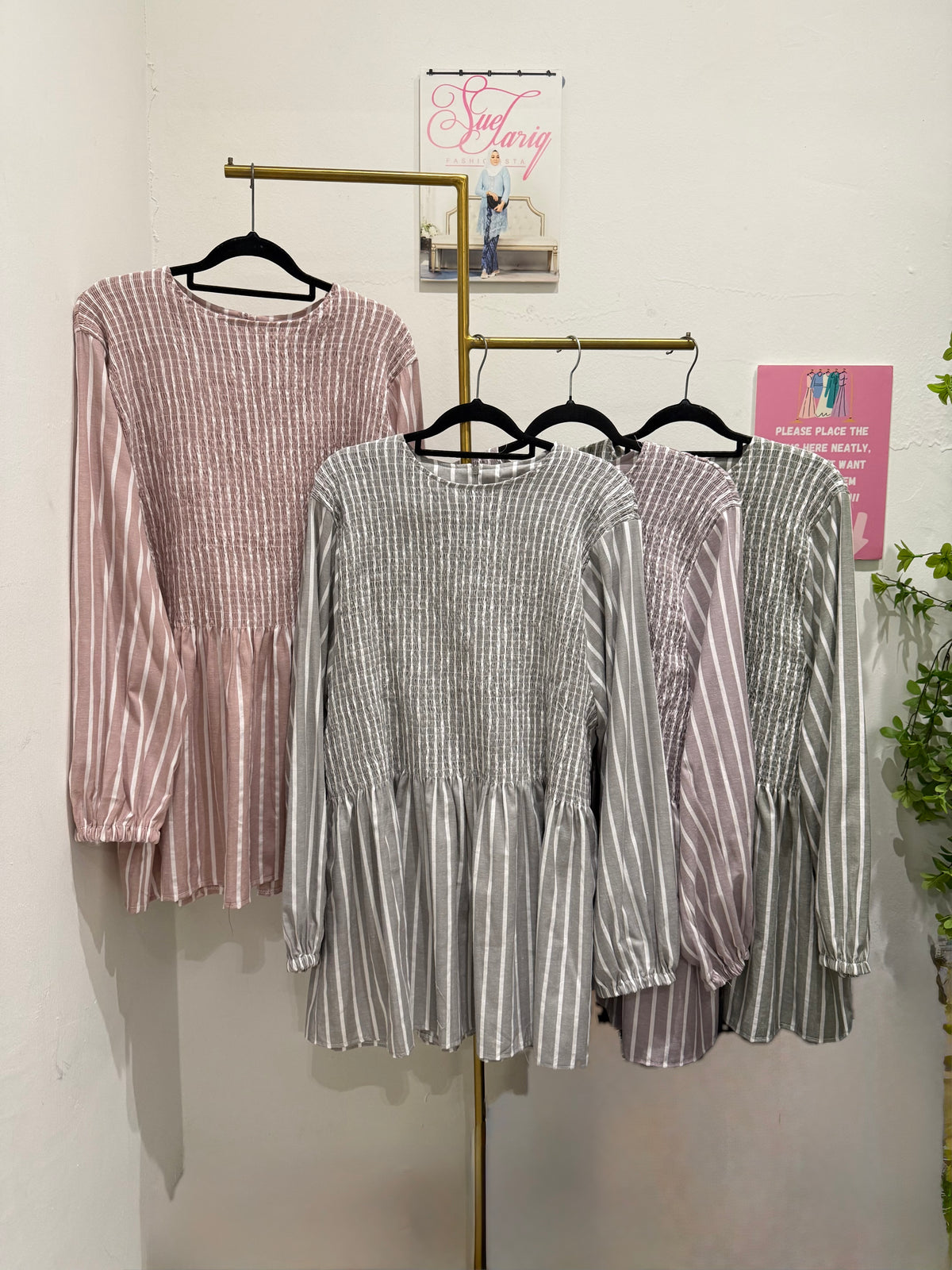 Jessie Stripes Smocked Top