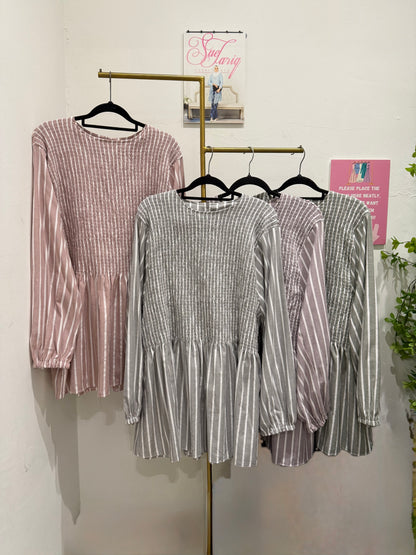 Jessie Stripes Smocked Top