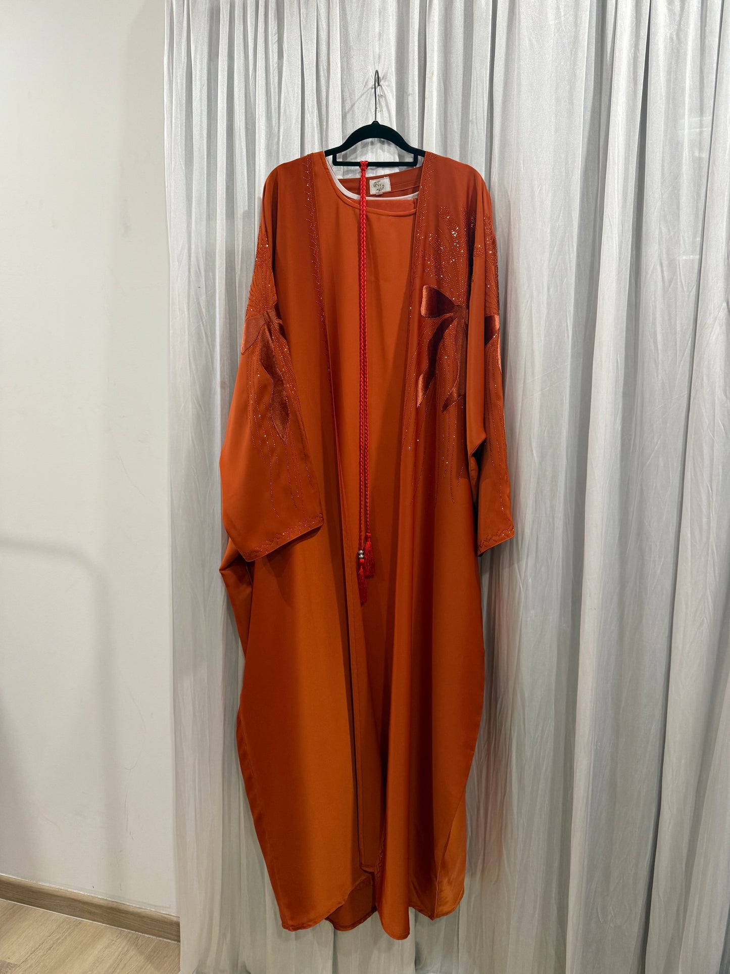 Abaya 2 piece Ribbon Fatin